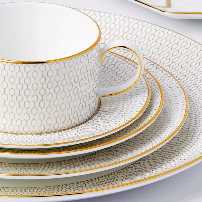 Wedgwood Plato Postre Arris-Gio Gold 20 cm Bone China/New Bone China (4 Unidades) Wedgwood Plato Postre Arris-Gio Gold 20 cm Bone China/New Bone China (4 Unidades)